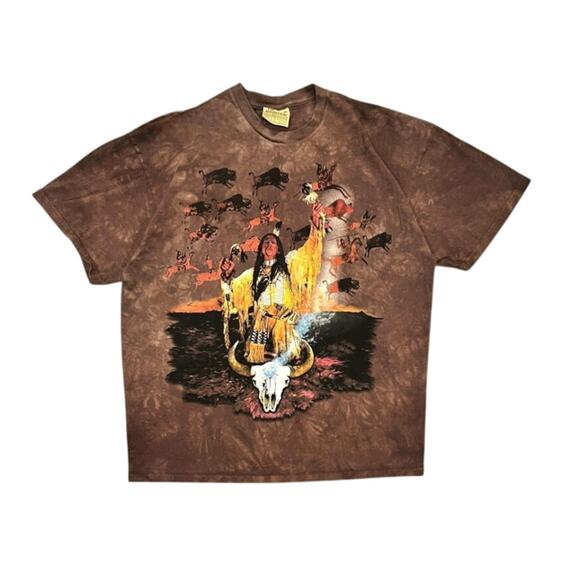 ★ Vintage 1991 Native American / Indian T-Shirt by The Mountain ★ - Picture 1 of 7